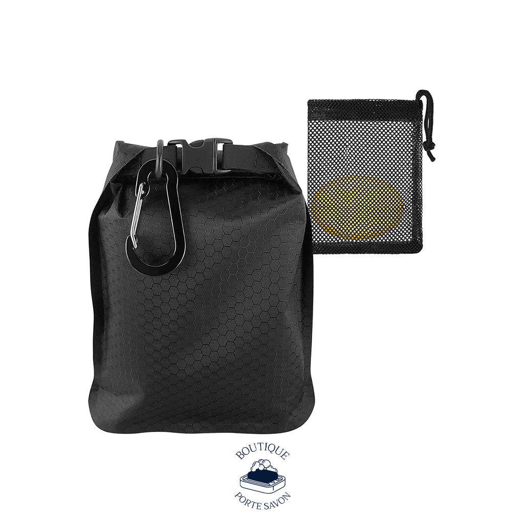pochette porte savon noir