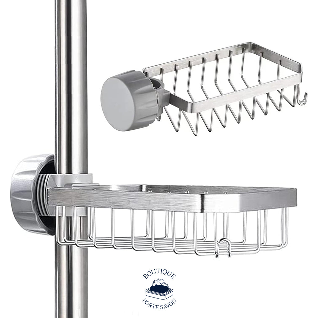 porte savon adaptable sur barre de douche