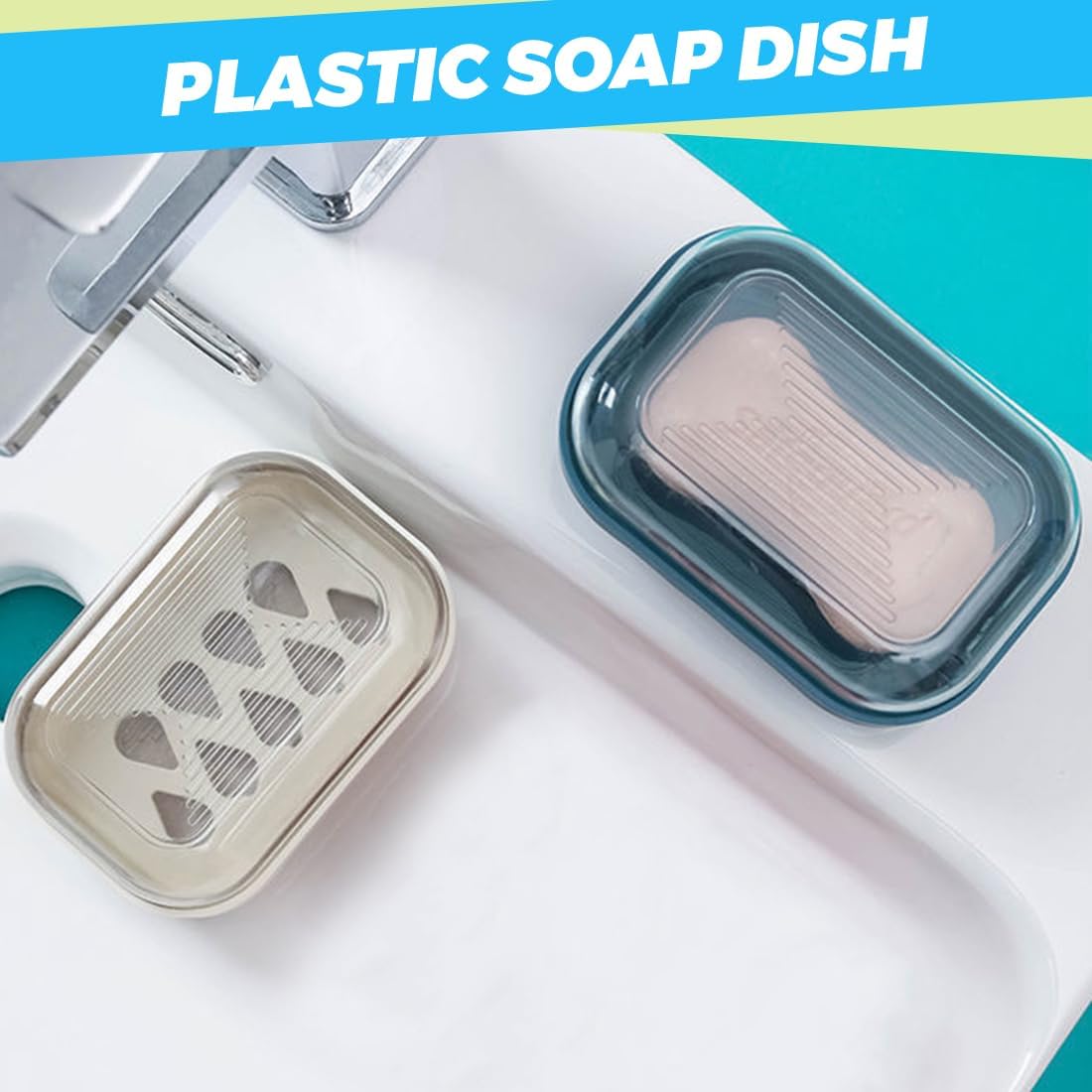porte savon avec couvercle plastique