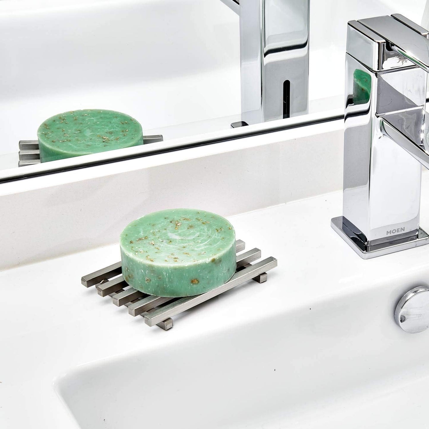 porte savon avec grille acier inoxydable