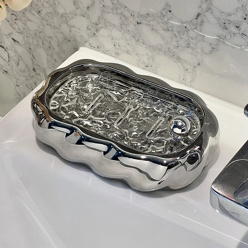 porte savon céramique ancien argent