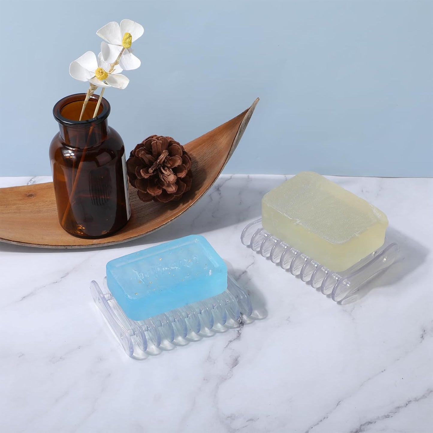 porte savon douche transparant