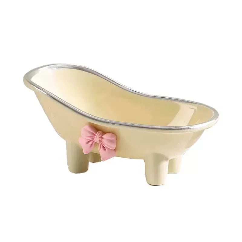porte savon forme baignoire beige