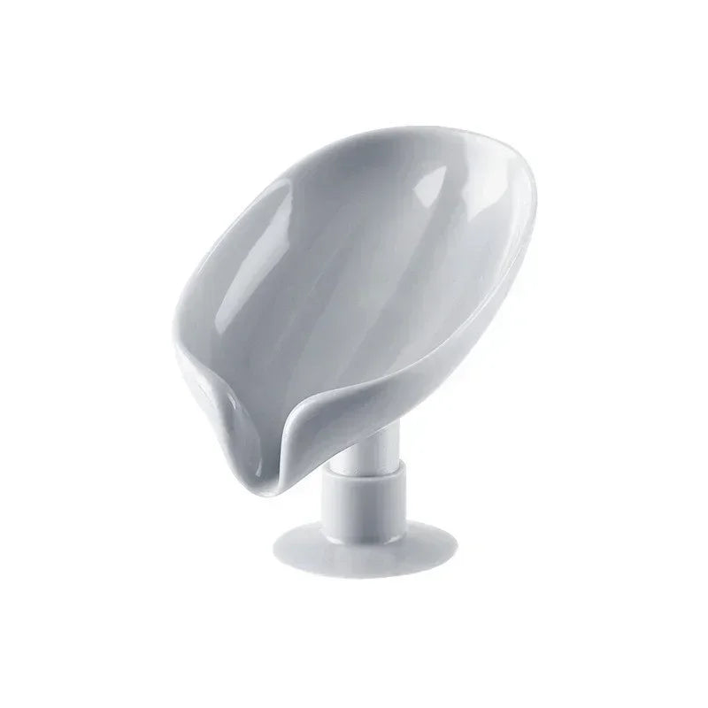 porte savon forme feuille blanc