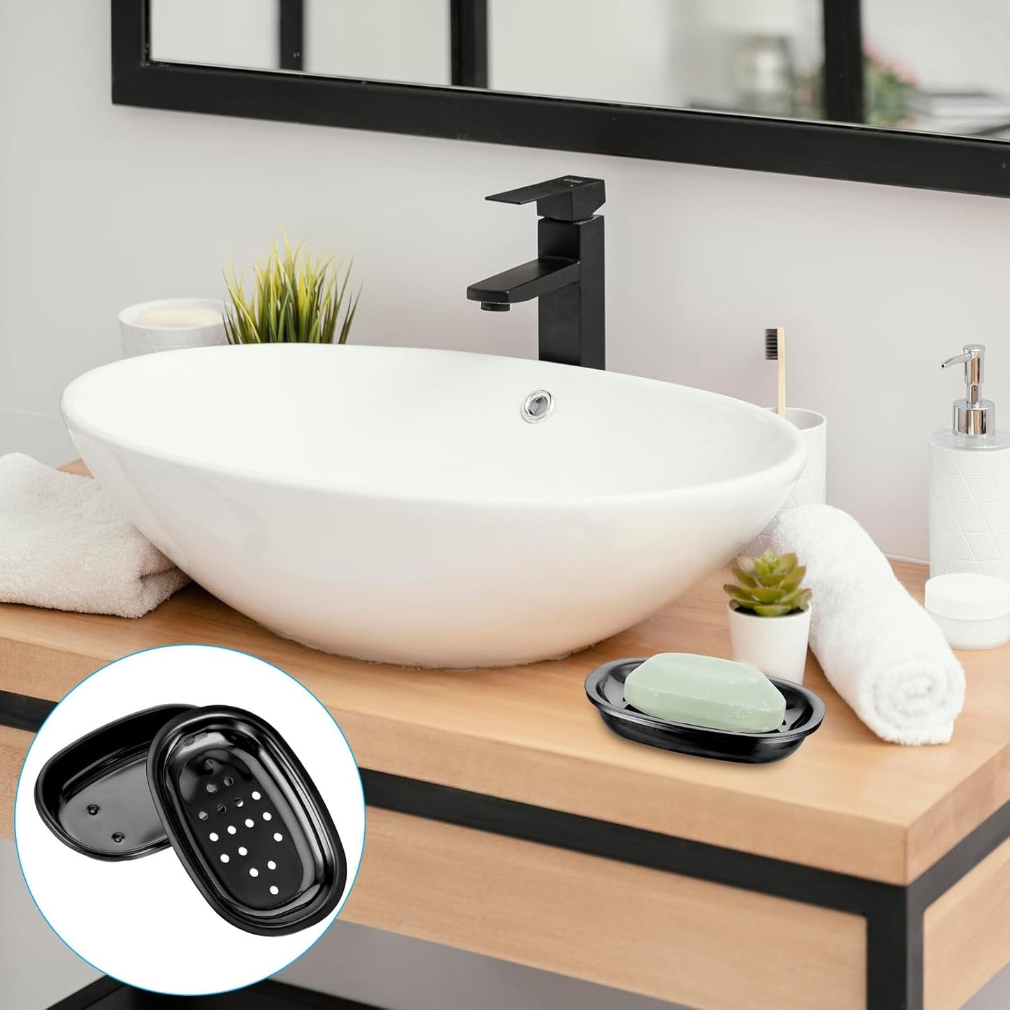 porte savon metal noir