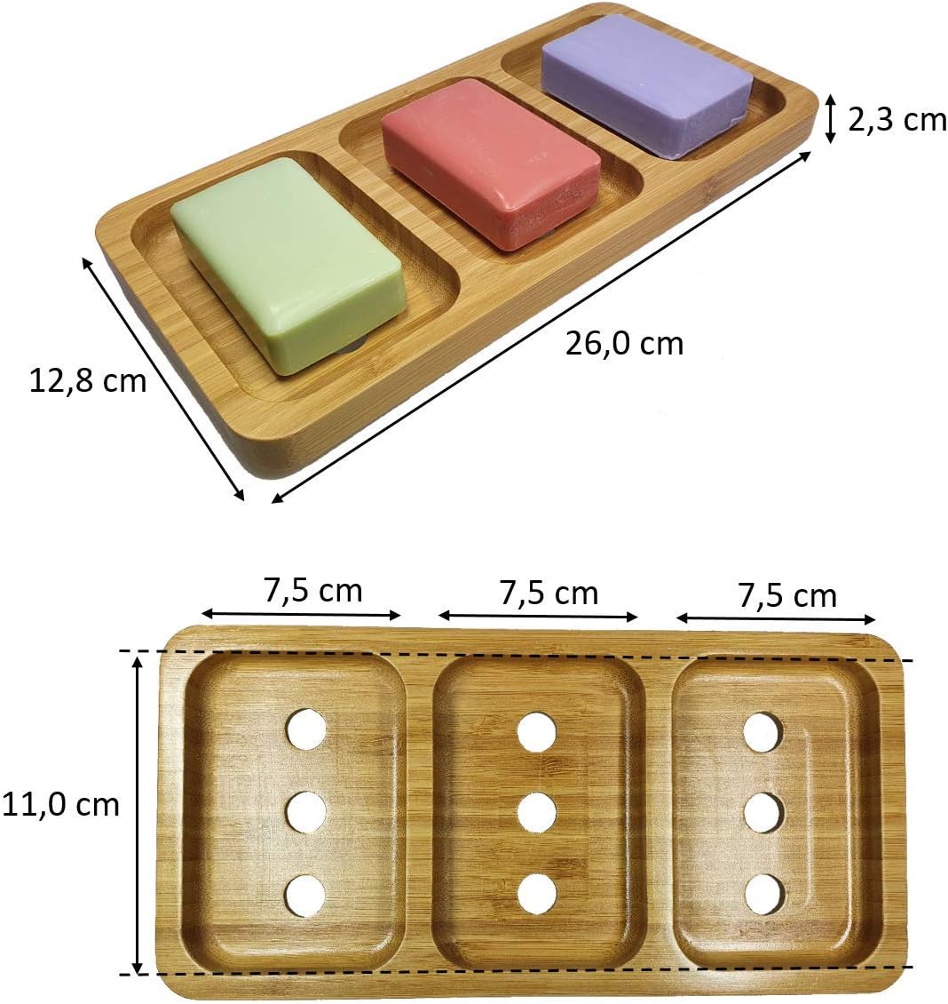 porte savon triple dimension