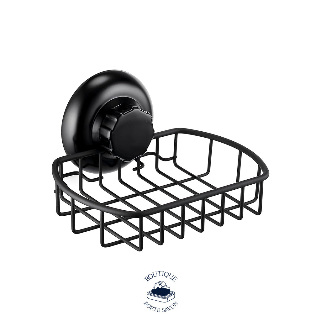 porte savon ventouse noir