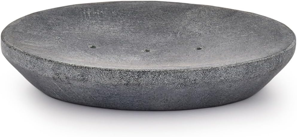 Indus Lifespace Porte-savon en pierre indienne fait à la main - Gris - Accessoires de salle de bain pour évier, baignoire ou douche - 12,7 cm x 10,16 cm