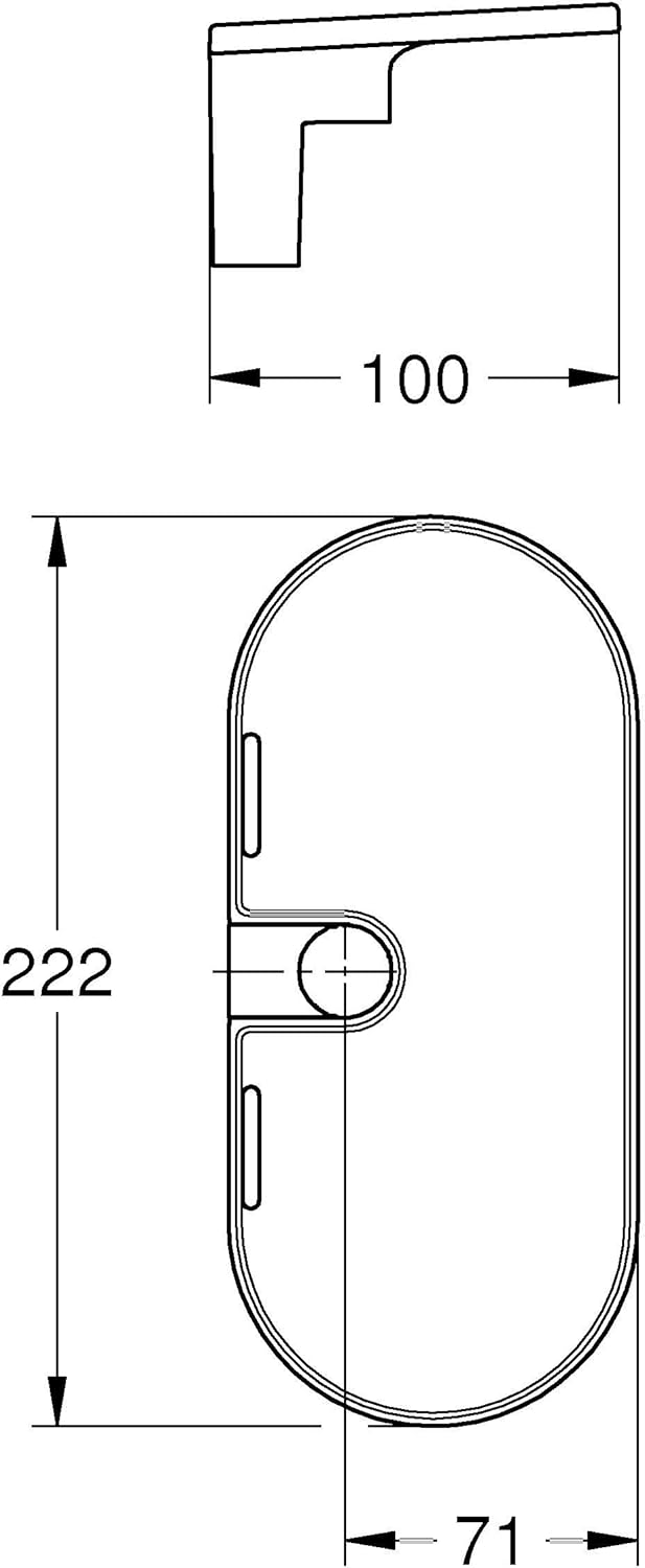 GROHE Vitalio Universal Porte-savon pour Barre de Douche Diamètre 22mm, Chromé, 27725001