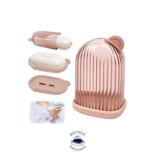 Boite Savon Voyage, Plastique Transparent Boite Savon, 
Boîte à Savon avec Bac d'égouttage, Shampooing Solide 
Boite a Savon, Boite a Savon Voyage, Porte Savon Voyage (Rose)