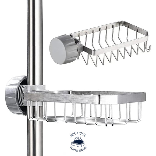 porte savon adaptable sur barre de douche