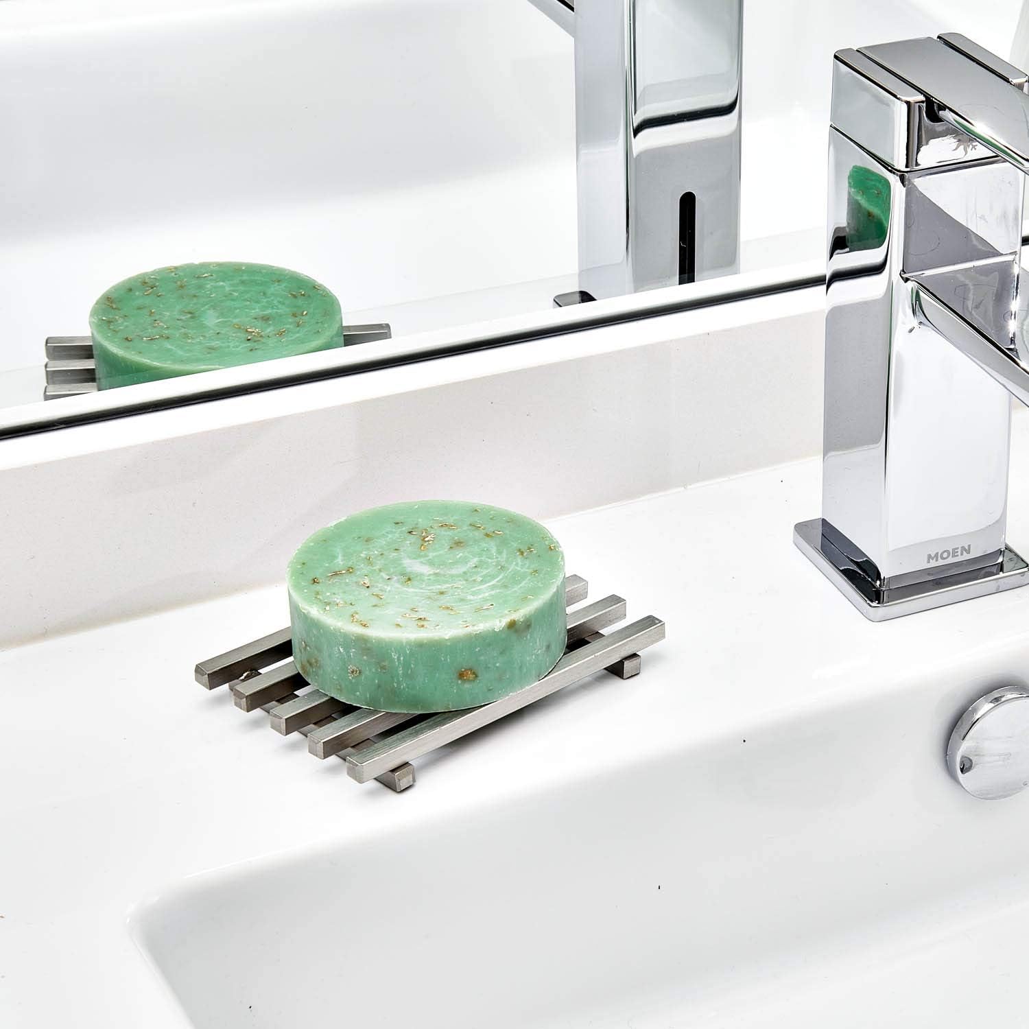 porte savon avec grille acier inoxydable