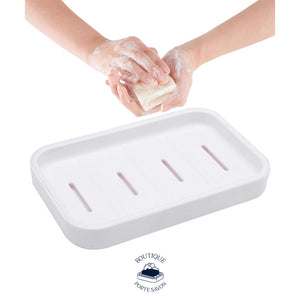 porte savon plastique blanc salle de bain