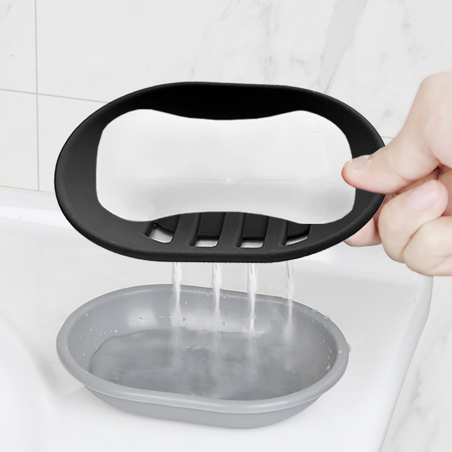 porte savon troue noir